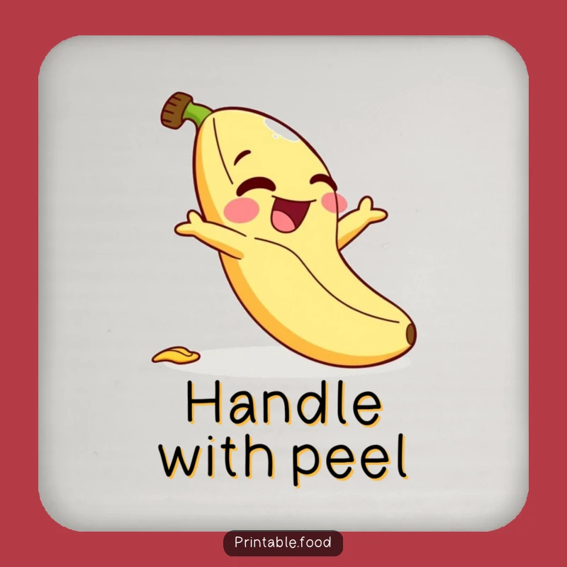 Funny Banana Slip Coaster - Giggling Character Drink Decor