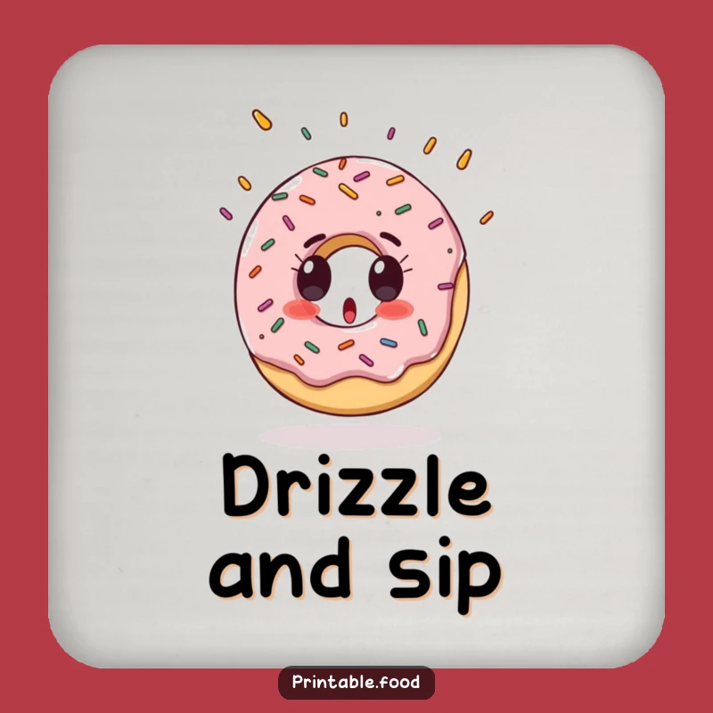 Funny Donut Coaster: Surprised Sprinkles, Perfect Sweet Decor Gift