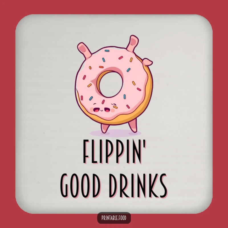 Funny Donut Somersault Coasters: Protect Surfaces with Sweet Charm