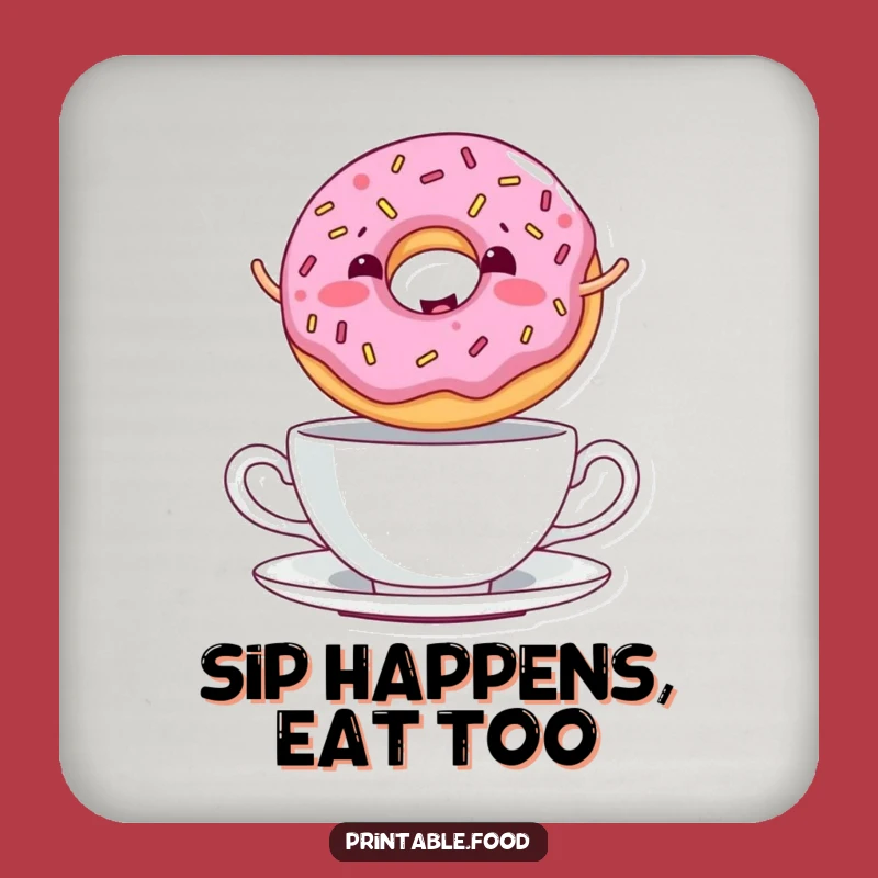 Funny Donut Teacup Coasters: Protect Surfaces with Sweet Style