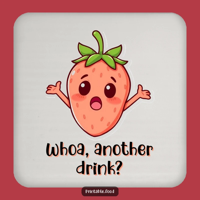 Funny Strawberry Coasters - Hilarious Protection for Drink Surfaces
