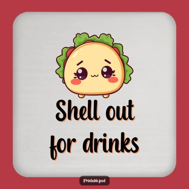 Funny Surprised Taco Coaster - Hilarious Mexican Tabletop Gift