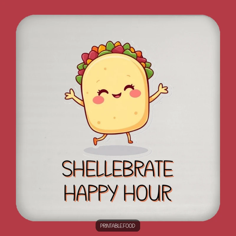 Funny Taco Dance Coaster - Fiesta Character Drink Decor
