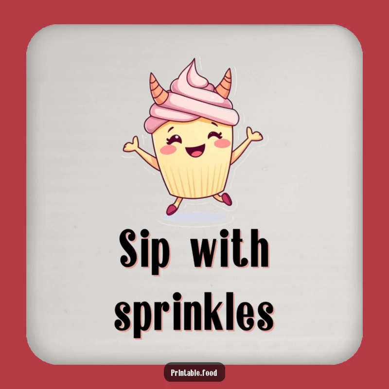 Funny Cupcake Horns Coasters: Protect Surfaces with Hilarious Charm, Pack of Funny Gifts!