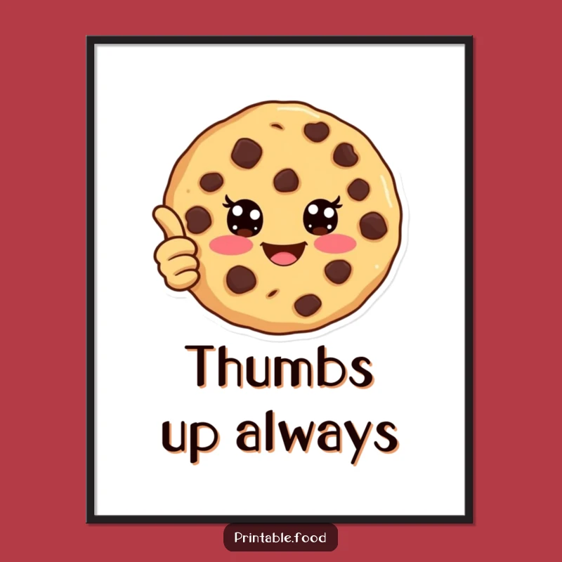 Funny Cookie Poster: Joyful Thumbs Up Baked Art