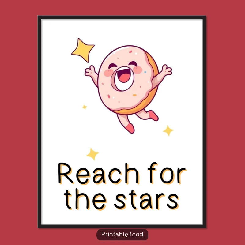 Funny Doughnut Starry Sky Poster - Whimsical Wall Art