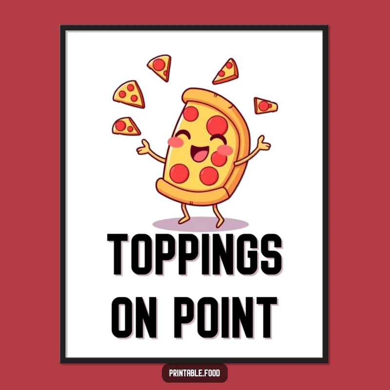 Funny Pizza Juggling Poster: Delicious Art for Your Walls