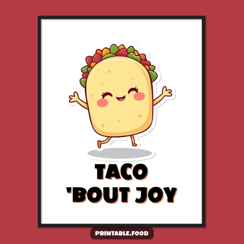 Funny Taco Dance Poster - Fiesta Character Wall Art