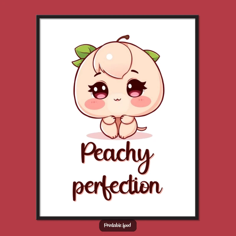 Funny Blushing Peach Poster: Adorable Wall Art for Humorous Decor