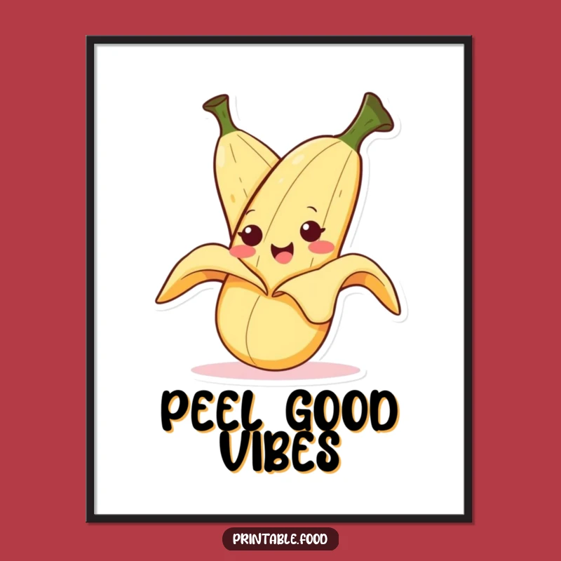Funny Banana Peeling Poster - Mischievous Fruit Art Print, Hilarious Decor