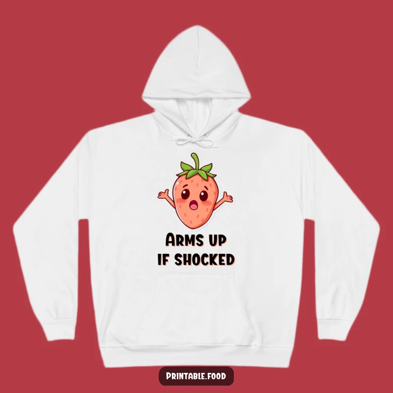 Funny Surprised Strawberry Hoodie - Cozy & Hilarious Fruity Comfort