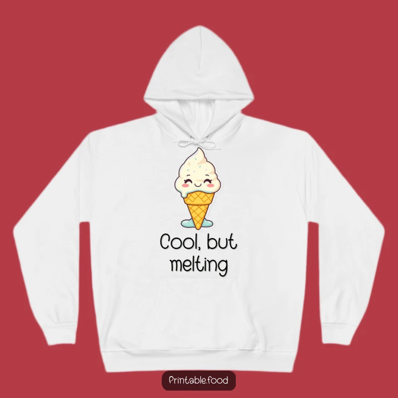 Funny Melting Ice Cream Hoodie: Cozy Sweetness - Warm and Hilarious Gift