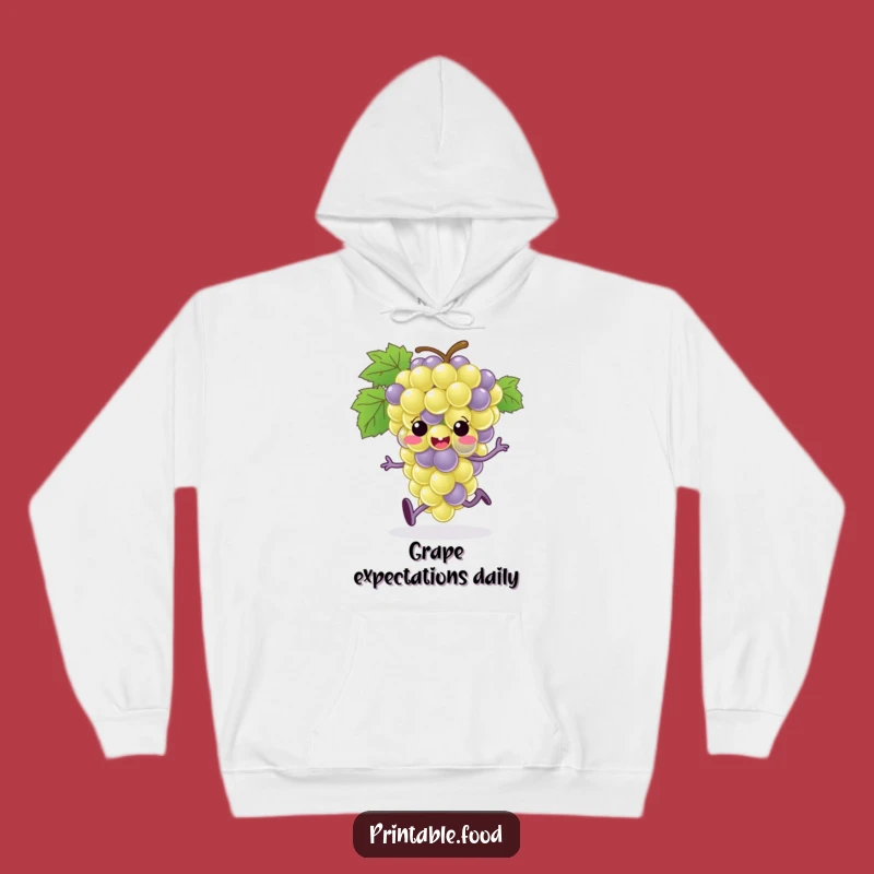 Funny Grape Bunch Running Hoodie: Cozy & Comical Fruit Character Apparel for Chilly Days