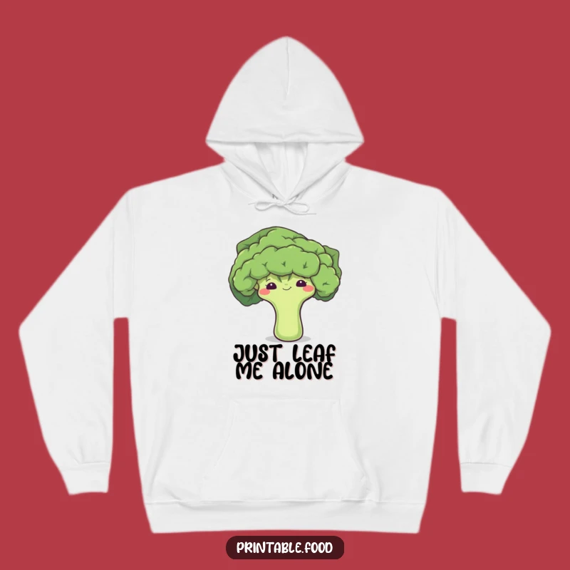 Funny Shy Broccoli Hoodie: Cozy Veggie Character Sweatshirt, Perfect Humorous Gift