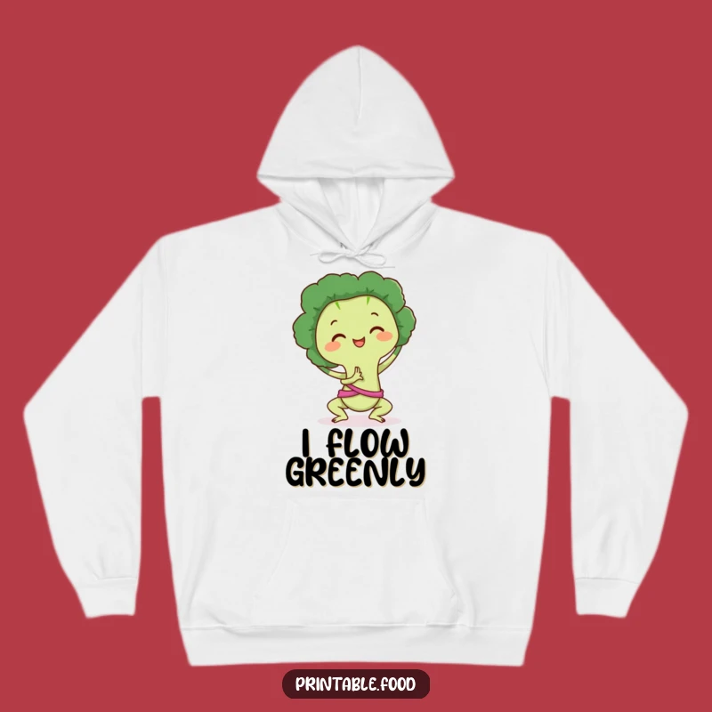 Funny Yoga Broccoli Hoodie: Cozy Veggie Calm, Warm Funny Gift for Mindful People