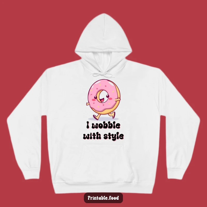 Funny Jelly Donut Hoodie: Cozy Wobble Wear, Warm Funny Gift for Sweet Tooth Fans