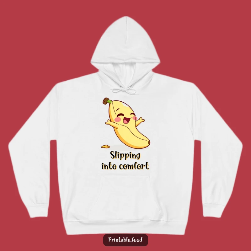 Funny Banana Slipping Hoodie - Cozy Giggling Character Sweatshirt