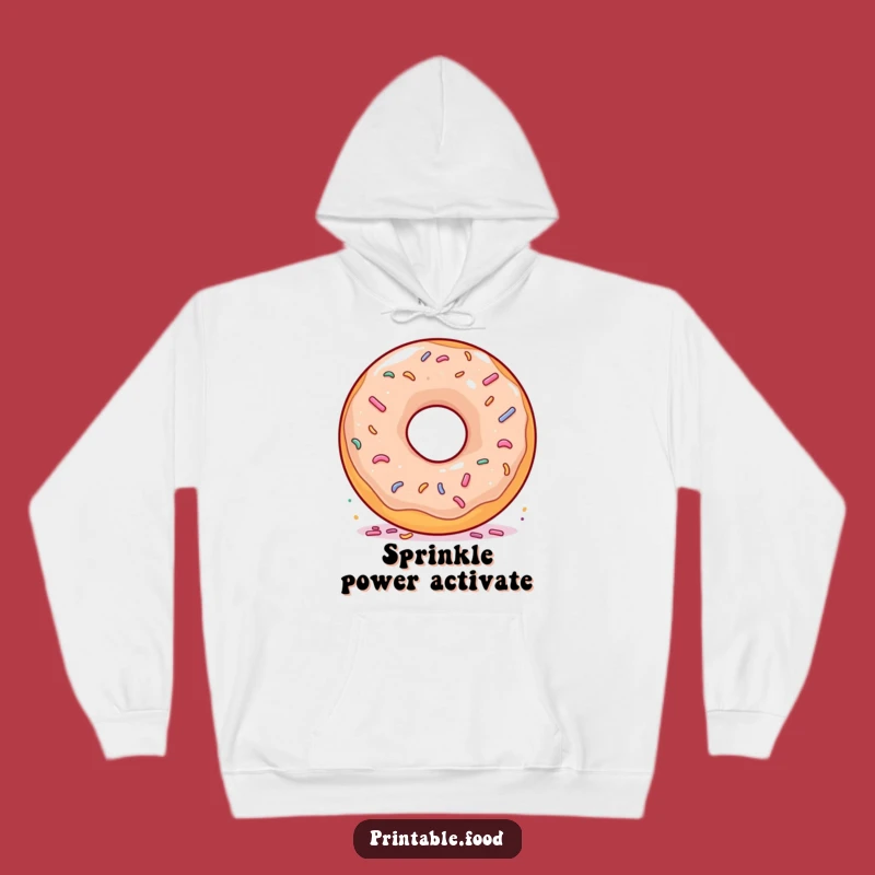 Cozy Funny Donut Spinning Sprinkles Hoodie: Warm and Sweetly Humorous Apparel