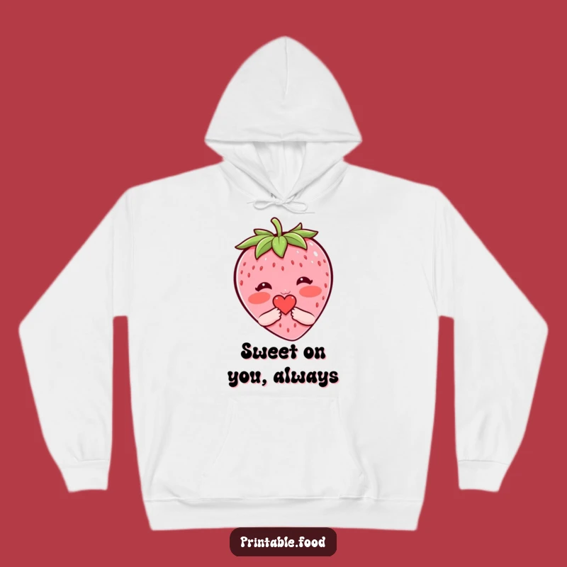 Funny Blushing Strawberry Heart Hoodie - Cozy Cute & Humorous Gift