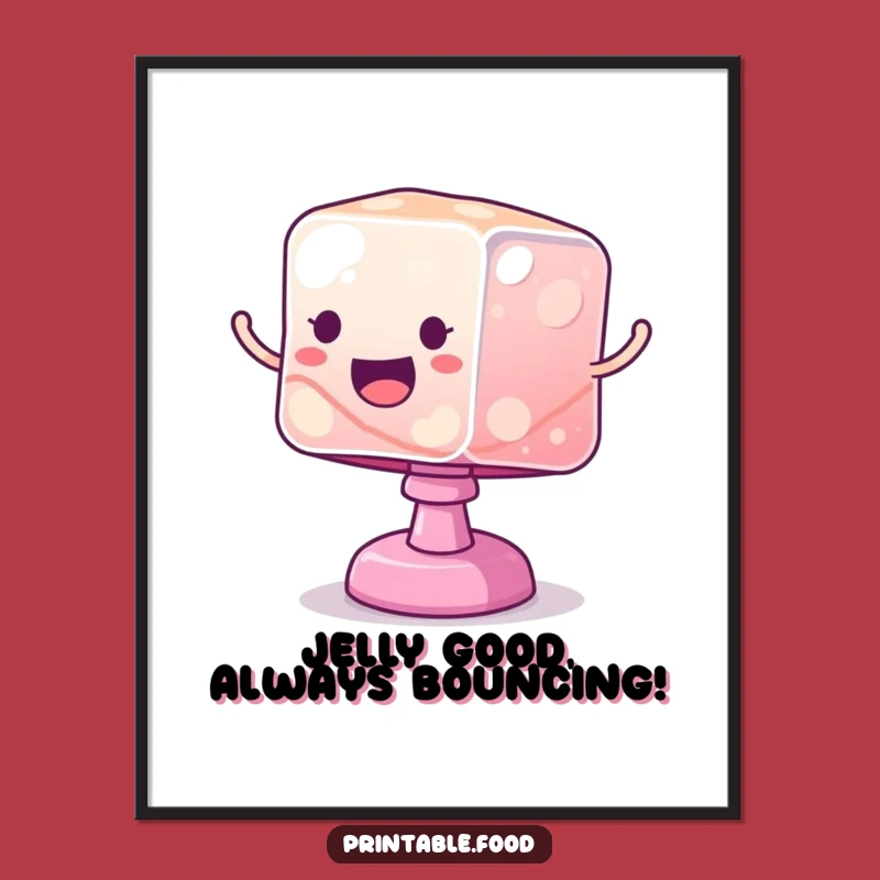 Free Printable Jelly Wall Art: Bouncing Cube Downloadable Gift
