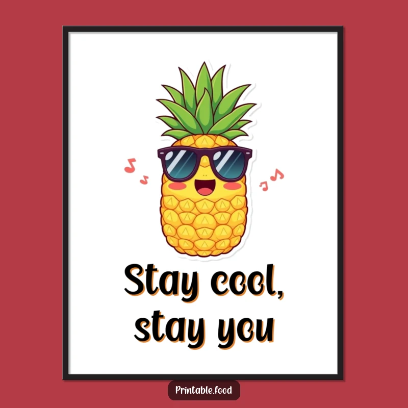 Free Printable Wall Art: Cool Pineapple Vibes - Funny Downloadable Decor!