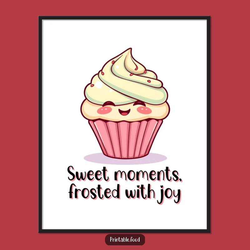 Free Printable Wall Art: Giggling Cupcake Frosting Funny Downloadable Decor for Sweet Spaces