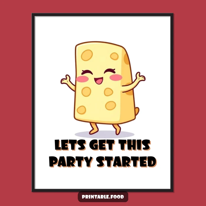 Free Printable Wall Art: Winking Cheese Jig Funny Downloadable Art for Home Decor