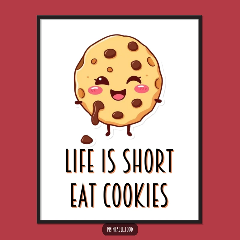 Free Printable Wall Art: Happy Melting Cookie - Funny Downloadable Decor Gift