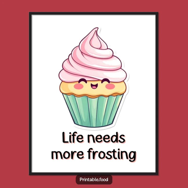 Funny Free Printable Wall Art: Cupcake Frosting Fail - Quirky Downloadable Decor