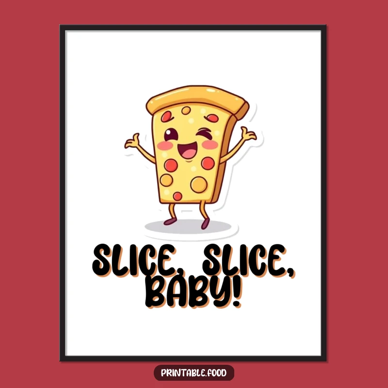 Fun Free Printable Wall Art: Dancing Pizza - Cheerful Downloadable Decor!