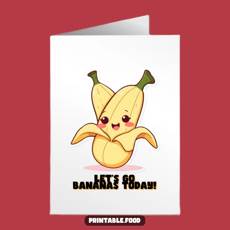 Make their birthday extra fun with this cheeky free printable card. A banana peeling itself with a mischievous grin is hilarious for print at home greetings.