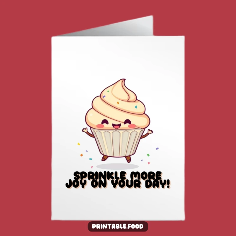 Free Printable Birthday Card: Spinning Cupcake Fun, Downloadable Gift for a Sweet Celebration