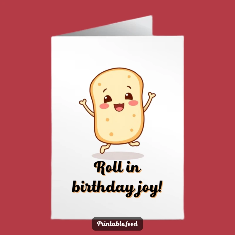 Free Printable Bread Roll Birthday Card - Joyful Bounce, Fun Downloadable Gift