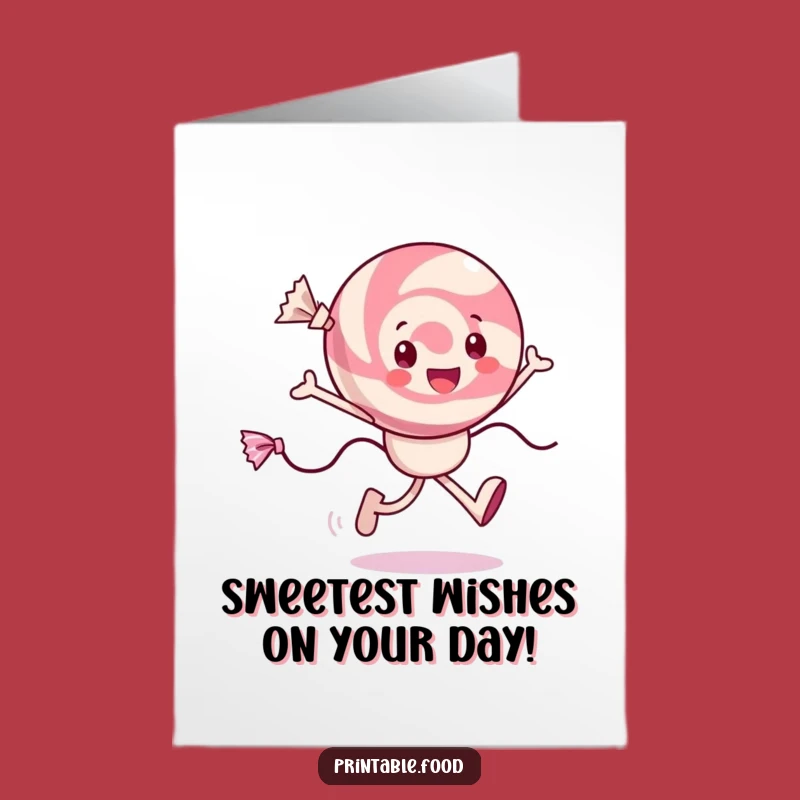 Free Printable Birthday Card: Cheerful Candy Character for a Sweet and Funny Day!