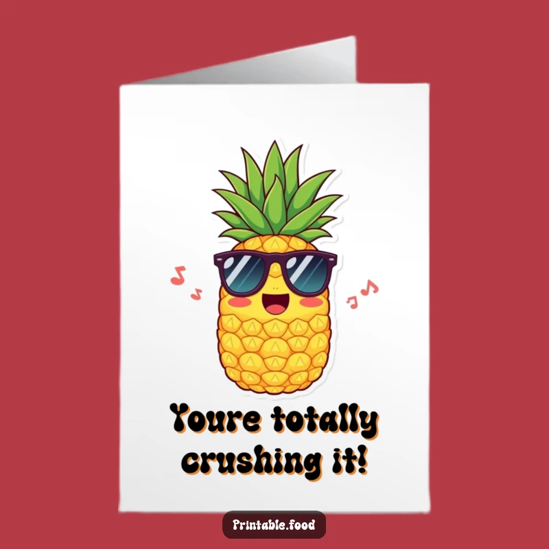 Free Printable Congrats Card: Cool Pineapple - Humorous Downloadable Gift!