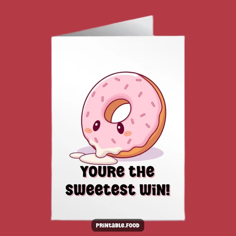 Free Printable Congrats Card: Tripping Donut Fumble, Humorous Foodie Downloadable Surprise
