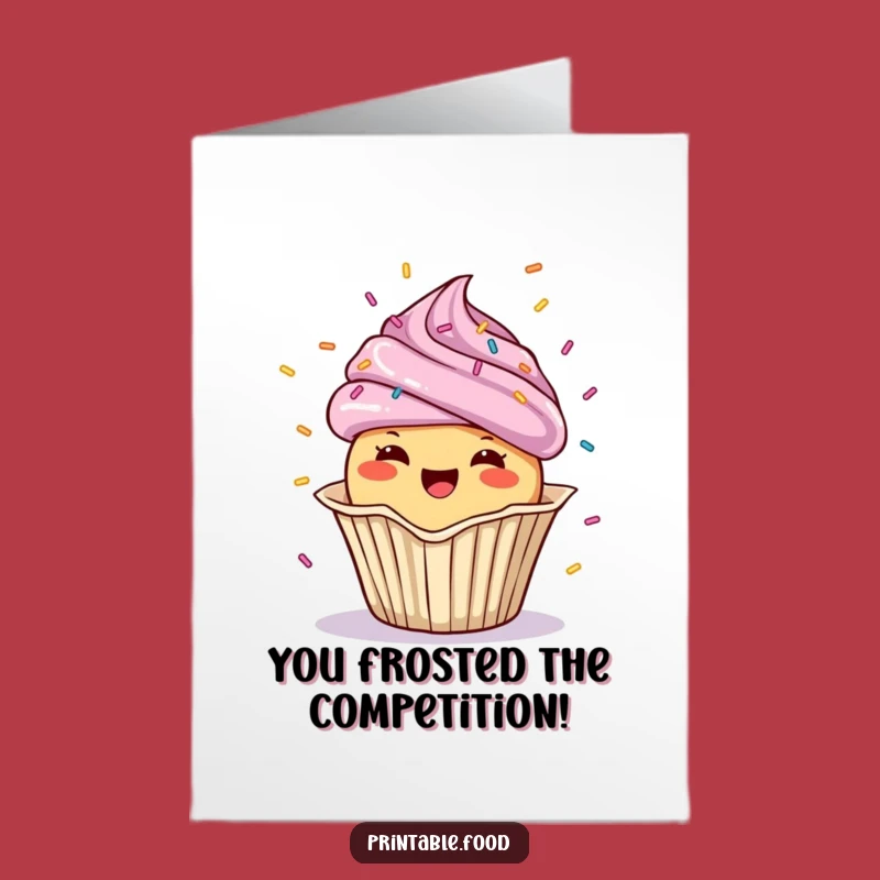 Free Printable Congratulations Card: Cupcake Confetti Blast Funny Downloadable Gift