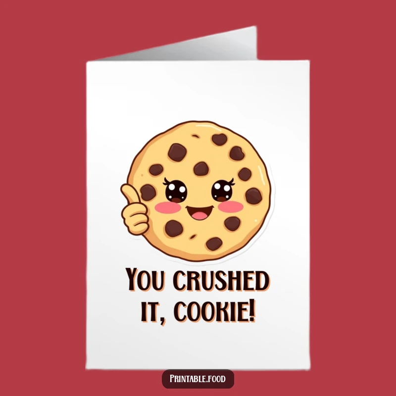 Free Printable Cookie Congrats Card: Thumbs Up Success Downloadable Gift