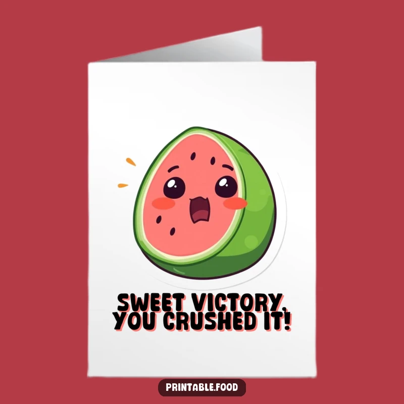 Free Printable Watermelon Congratulations Card: Surprised Slice for Your Big News