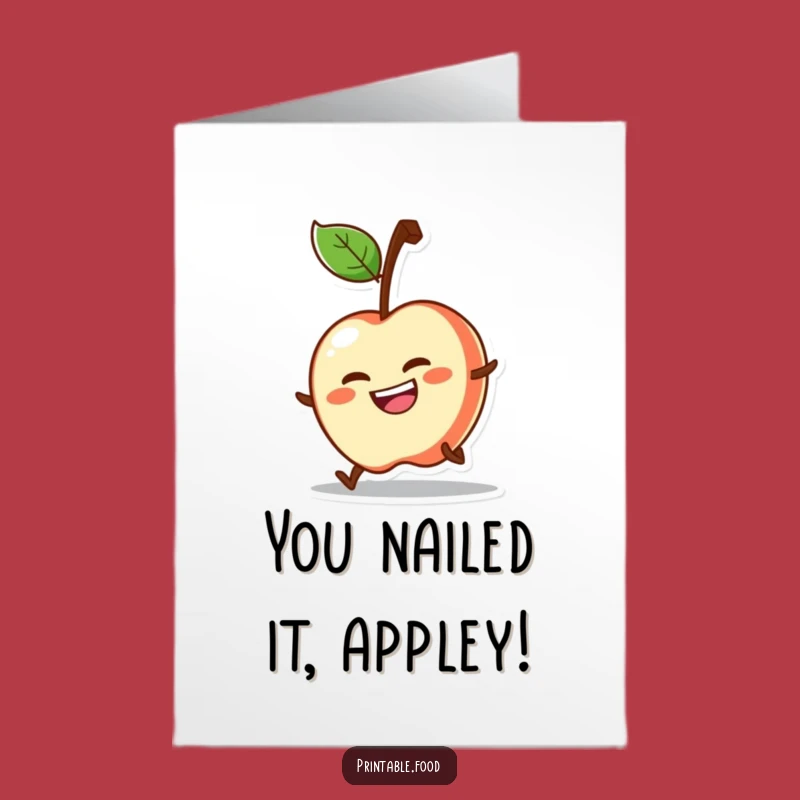 Free Printable Rolling Apple Congrats Card - Joyful & Funny Print at Home