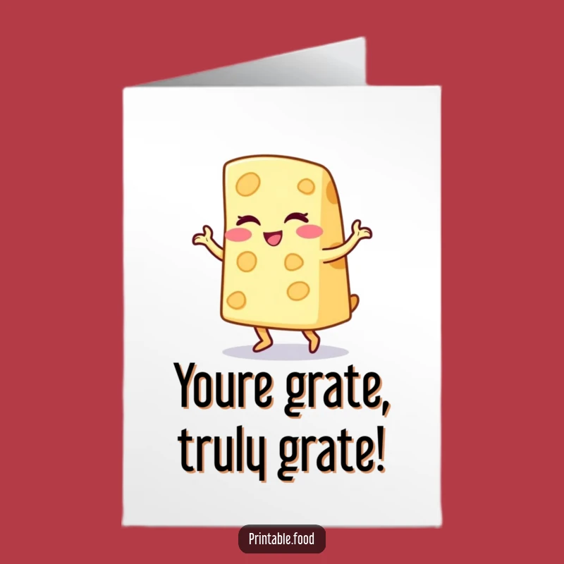 Free Printable Congrats Card: Winking Cheese Jig Funny Greeting Downloadable Gift