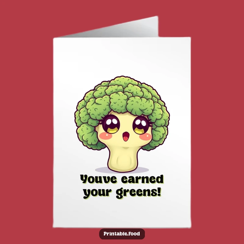 Free Printable Congrats Card: Surprised Broccoli - Funny Downloadable Celebration Gift
