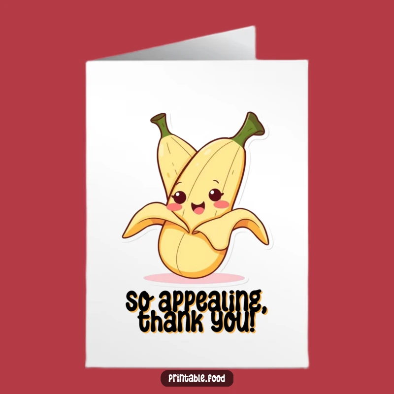 Free Printable Thank You Card: Banana Peel Fun - Cute & Funny Downloadable