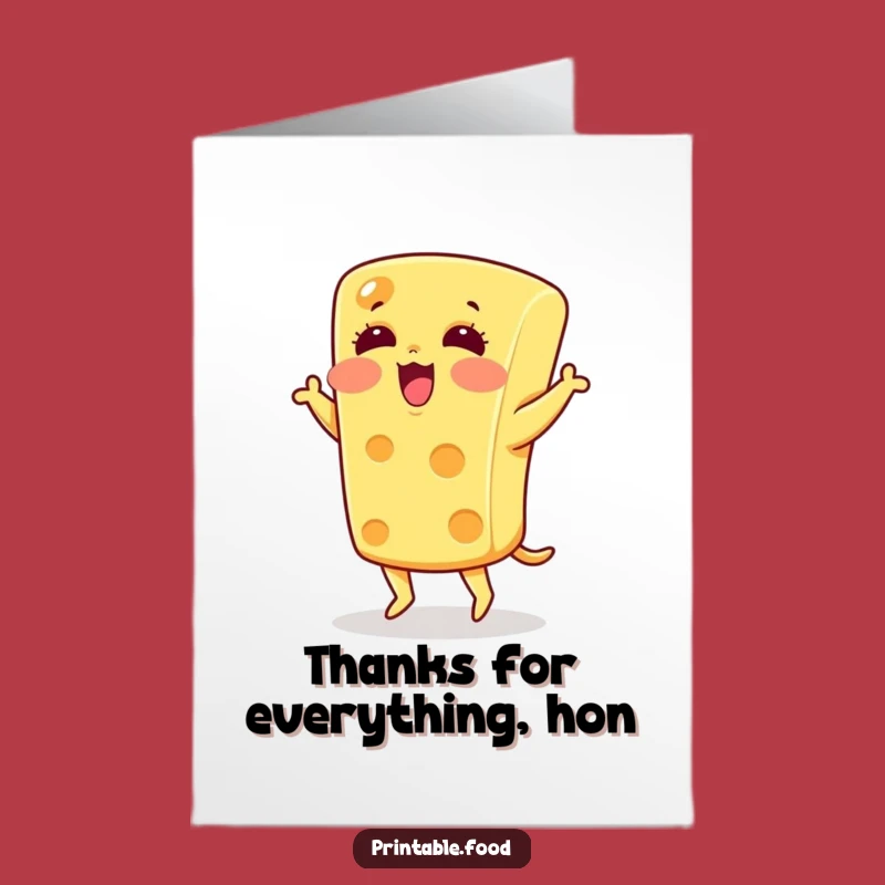Free Printable Thank You Card: Cheesy Dance of Gratitude Funny Downloadable