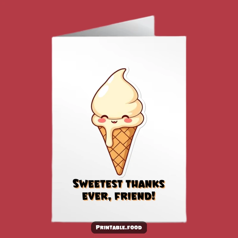 Free Printable Thank You Card: Giggling Ice Cream - Funny Downloadable Gift!