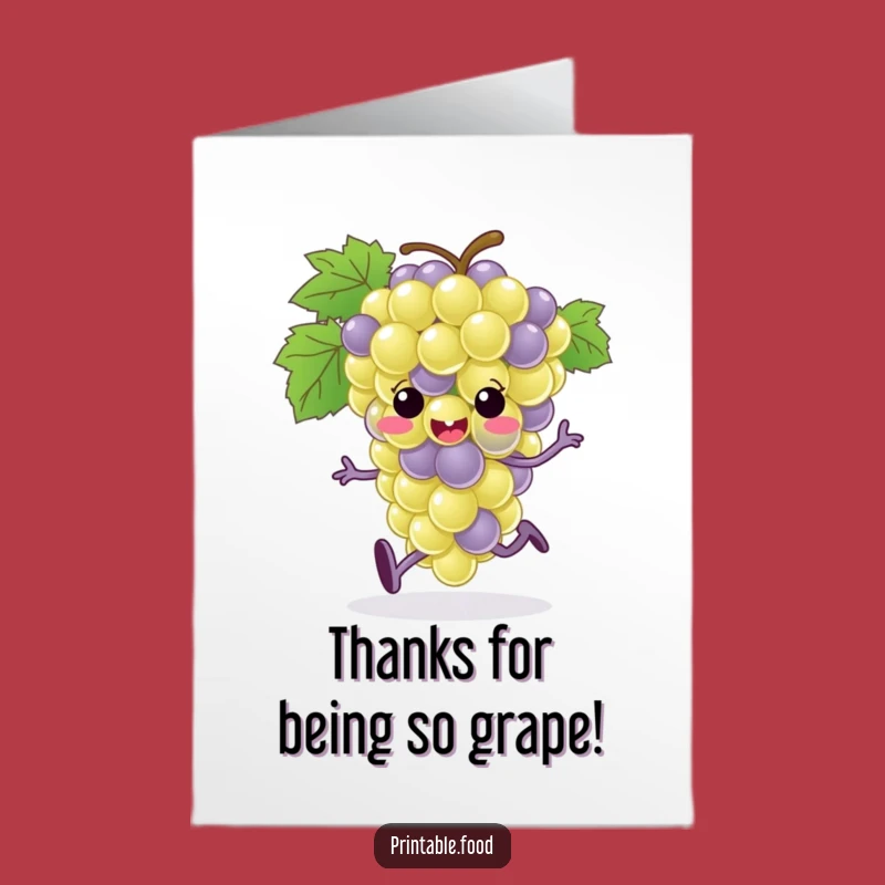 Hilarious Free Printable Thank You Card: Running Grape Bunch, Fun Downloadable Gift!