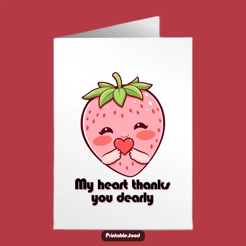 Heartfelt Free Printable Thank You Card: Shy Berry - Downloadable Appreciation Gift!