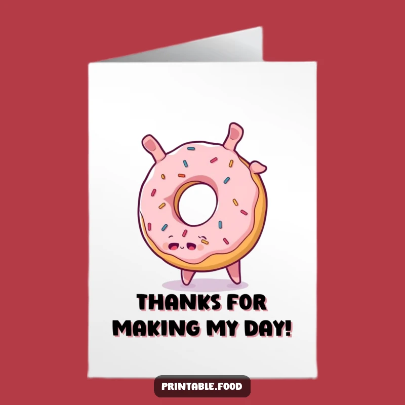 Free Printable Donut Card: Funny Thanks, Sweet Downloadable Gift