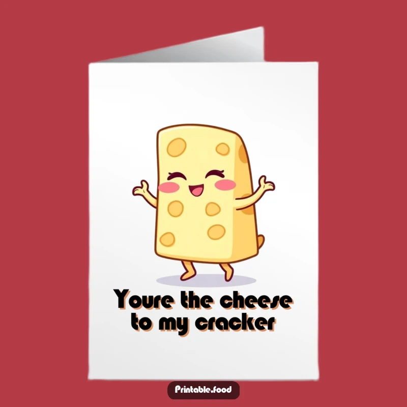 Free Printable Thank You Card: Winking Cheese Jig Funny Greeting Downloadable Gift