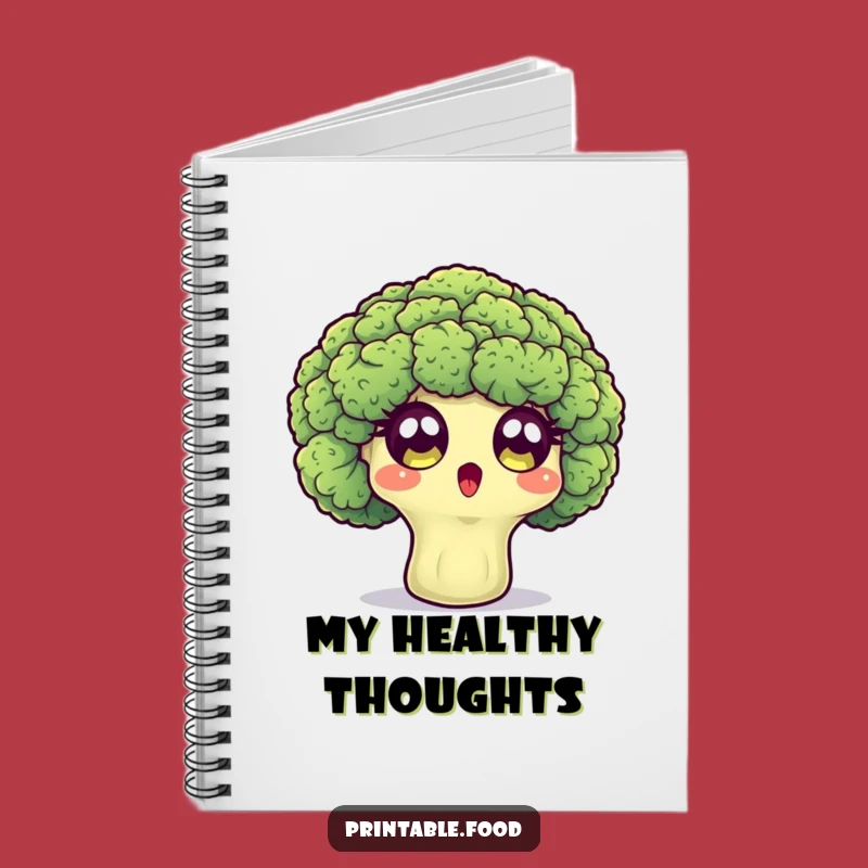 Funny Broccoli Notebook: Surprised Floret Has Wide Eyes, Humorous Journal Gift